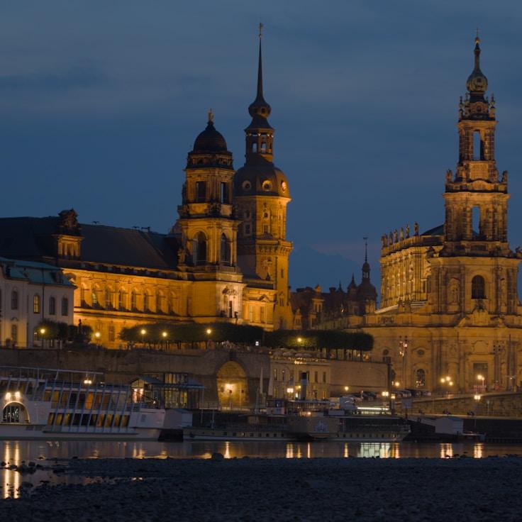 Entertainment zone at night in Germany